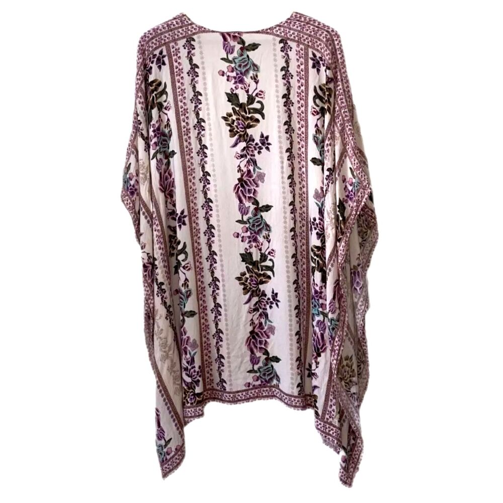 Japna Floral No belt kimono beach cover up One Size Fits Most - Picture 2 of 4